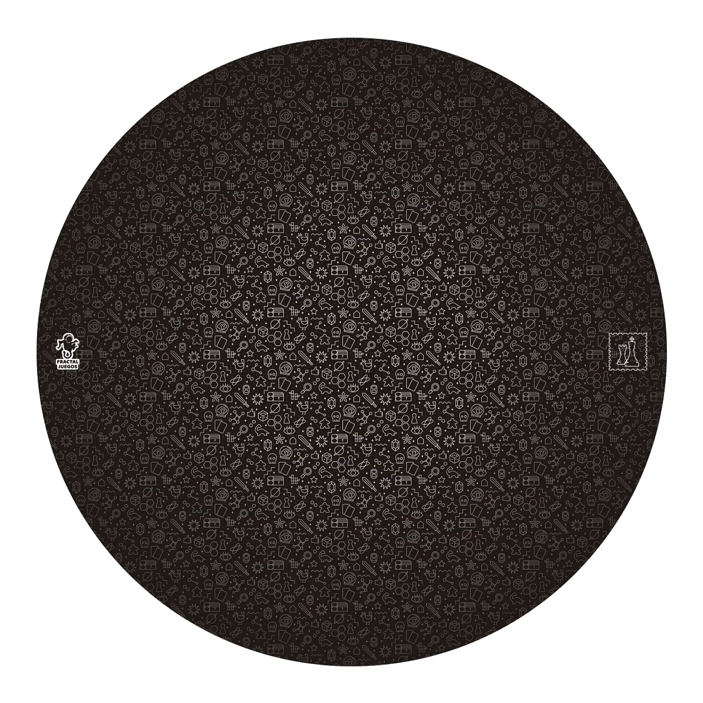 Playmat Fractal Negro Redondo 90 x 90 cms 1