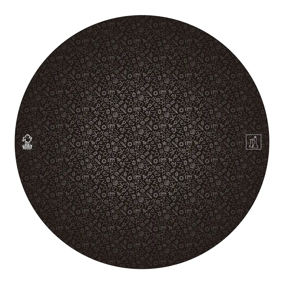 Playmat Fractal Negro Redondo 90 x 90 cms 1
