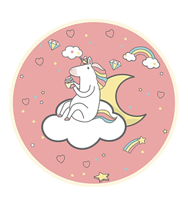 Unicornio Personalizado 140 x 140 redonda