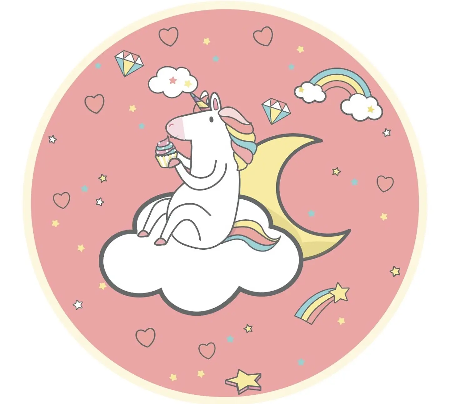 Unicornio Personalizado 140 x 140 redonda 1