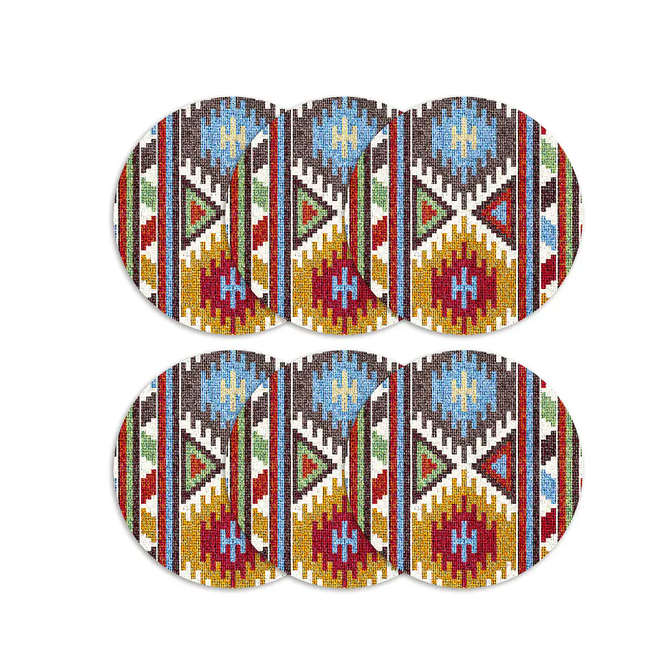 Set 6 Individuales Kilim Redondo 1