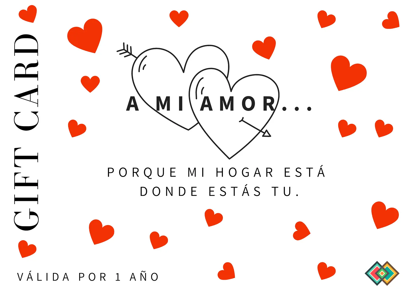 Gift Card Amor<br><h5 >Selecciona el monto de tu regalo y rellena el formulario. </h5><br> 1