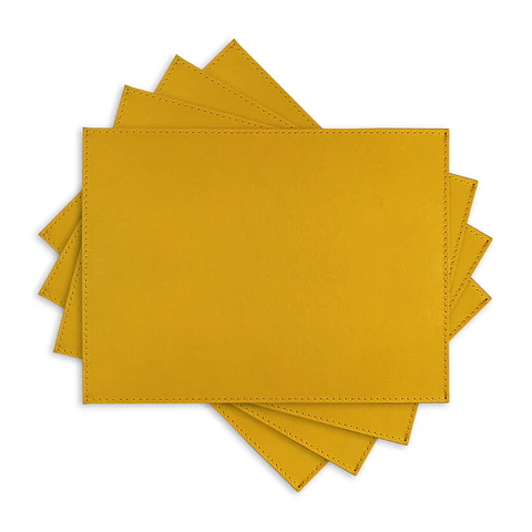 Set 4 Individuales Aubrey Yellow Rectangular