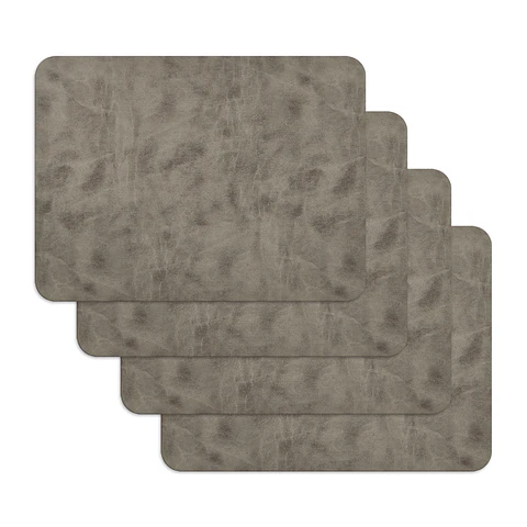 Set 4 Individuales Gray Rectangular