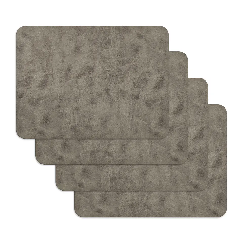 Set 4 Individuales Gray Rectangular 1