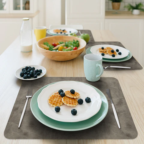 Set 4 Individuales Gray Rectangular