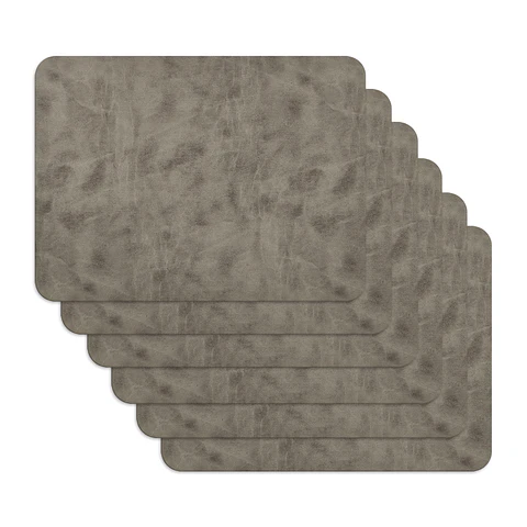 Set 6 Individuales Gray Rectangular