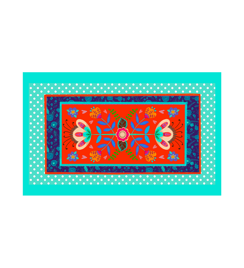 Alfombra Folk Rojo 140 x 220 cm