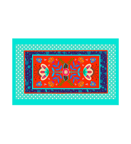 Alfombra Folk Rojo 140 x 220 cm