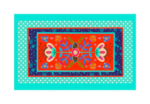 Alfombra Folk Rojo 140 x 220 cm