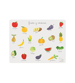 Set 8 Individuales Frutas y Verduras rectangular