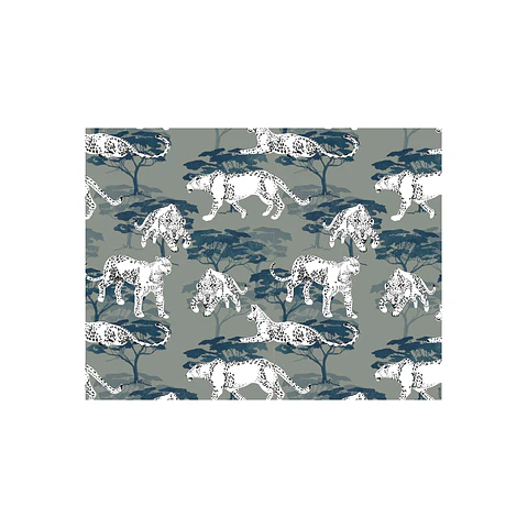 Set De 8 Individuales Graba Leopardo Rectangular