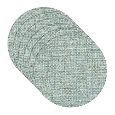 Set 6 Individuales Luxe Ligth Blue Redondo