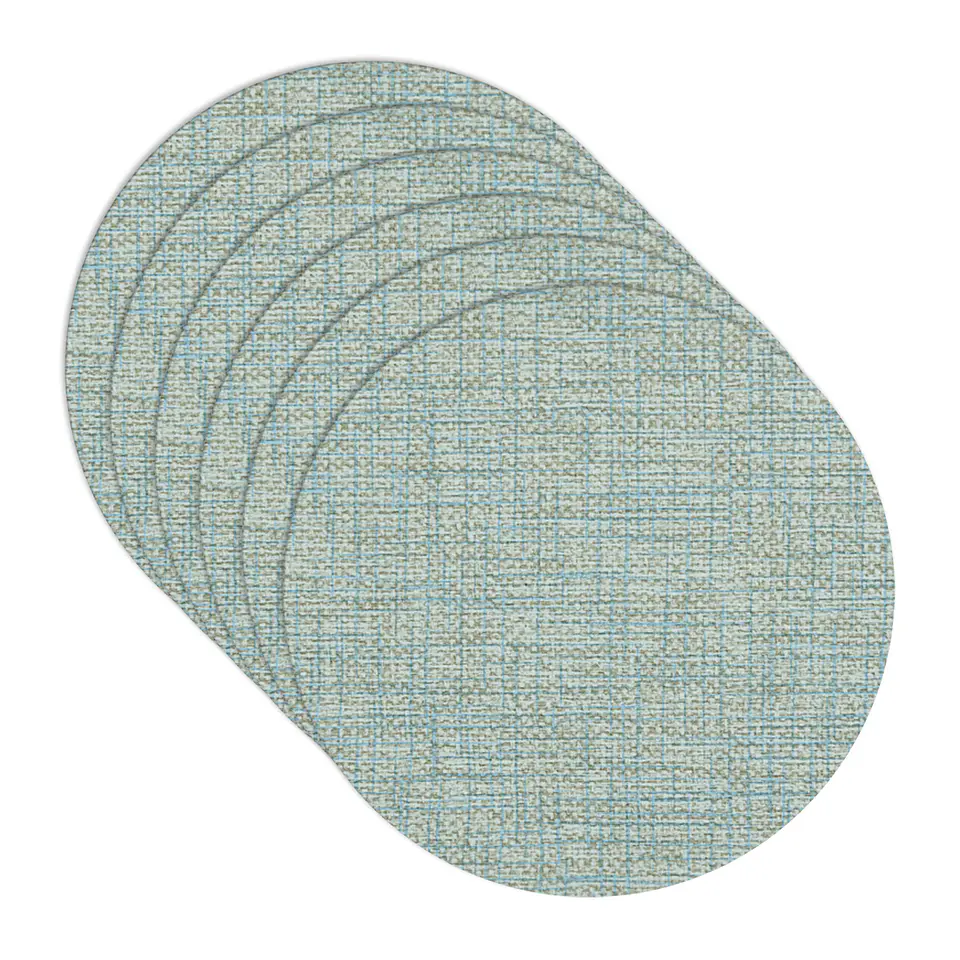 Set 6 Individuales Luxe Ligth Blue Redondo 1