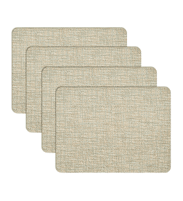 Set 4 Individuales Luxe White Sand Rectangular