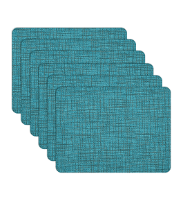 Set 6 Individuales Luxe Aqua Rectangular