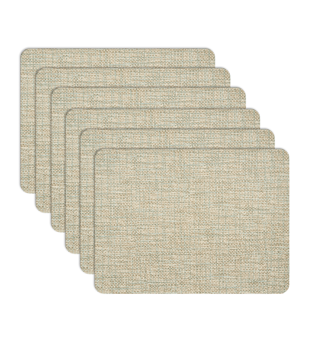 Set 6 Individuales Luxe White Sand Rectangular