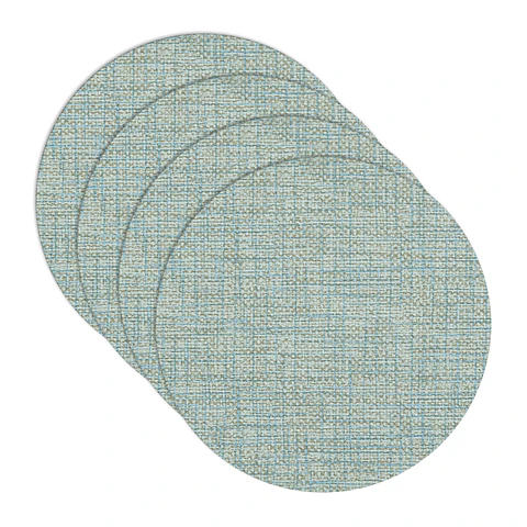 Set 4 Individuales Luxe Ligth Blue Redondo