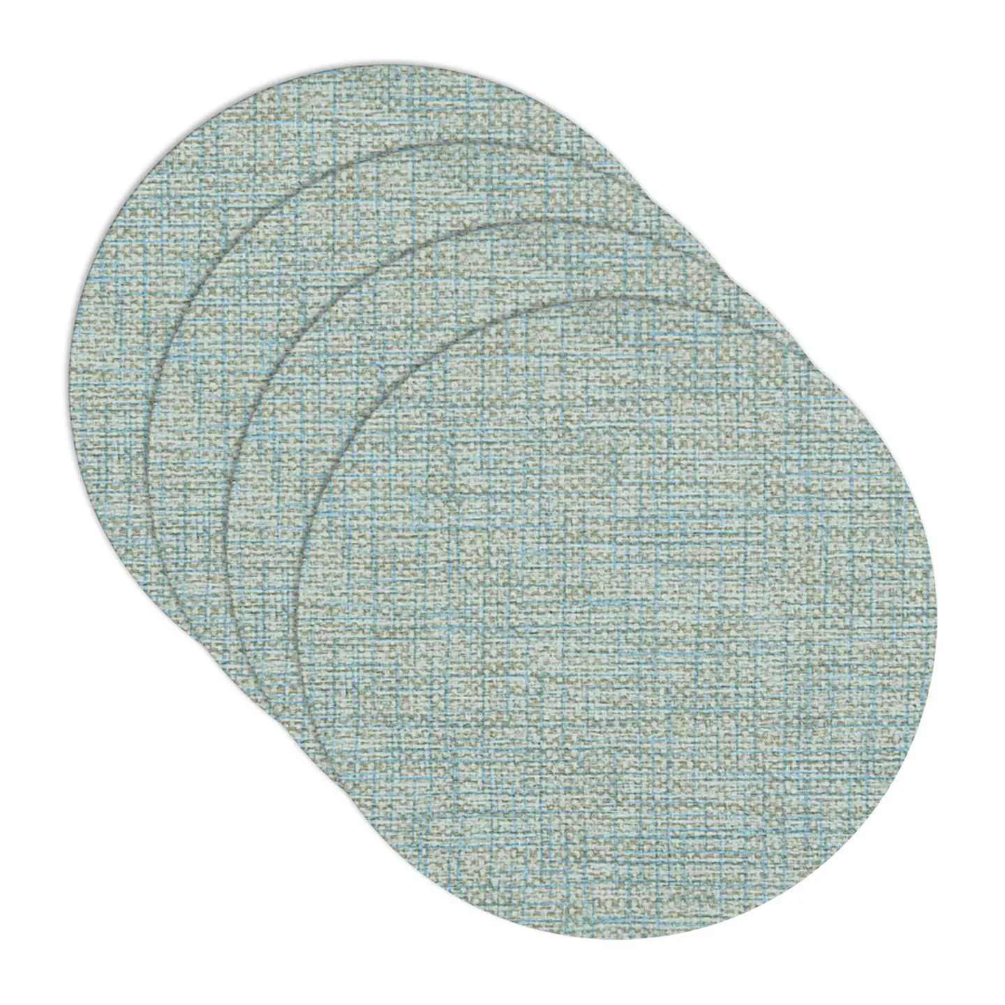 Set 4 Individuales Luxe Ligth Blue Redondo 1