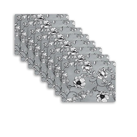 Set 8 Individuales Graba Peonias 2 Rectangular