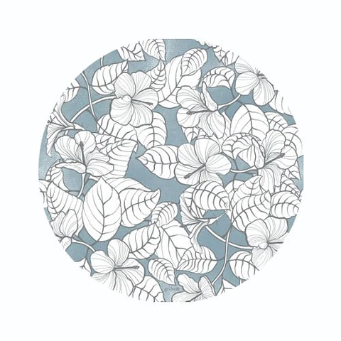 Set 6 Individuales Graba Hibiscus Redondos
