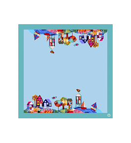 Alfombra Puerto Celeste 140 x 140 cm