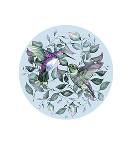 Alfombra Picaflor Celeste Redonda 140 x 140 cm