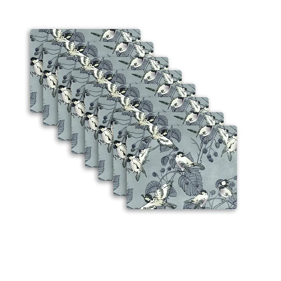 Set De 8 Individuales Graba Pájaros Rectangular 1