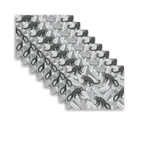 Set 8 Individuales Graba Monos Rectangular