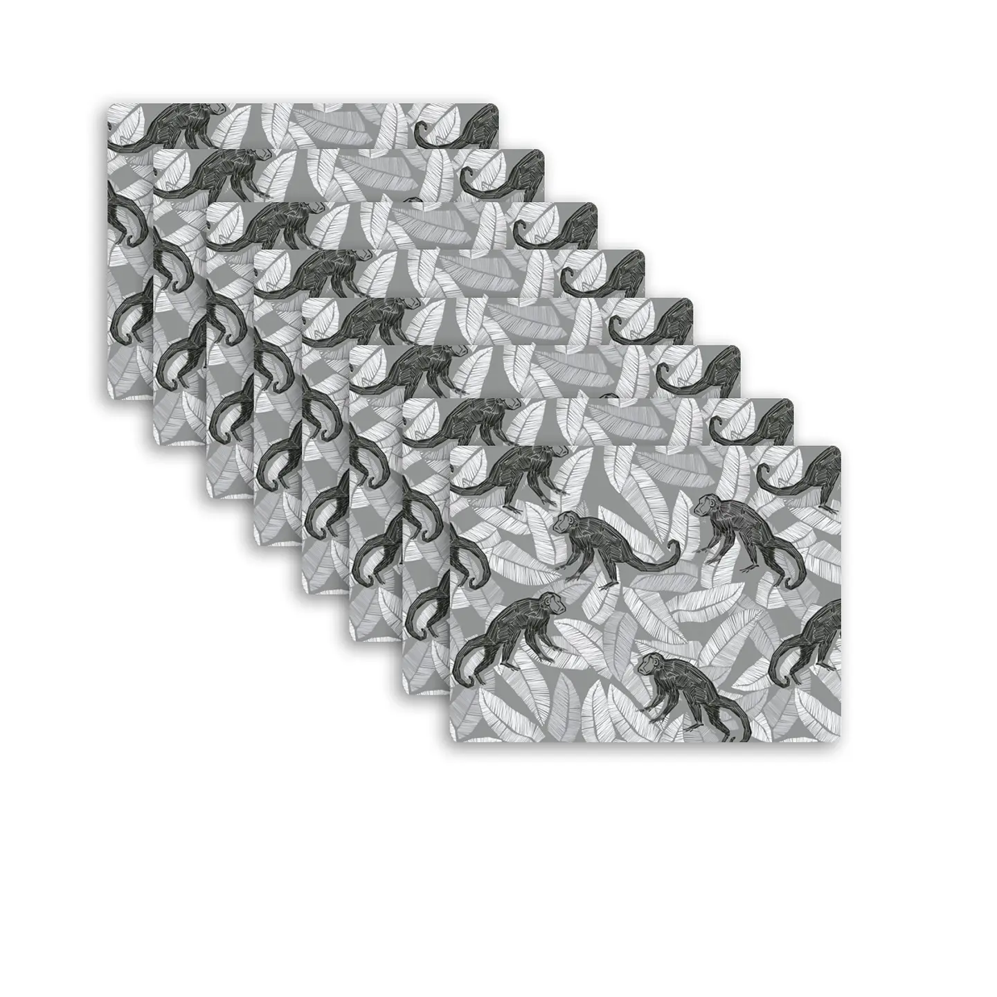 Set 8 Individuales Graba Monos Rectangular 1