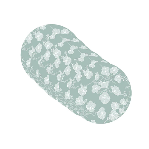 Set 6 Individuales Graba Flores Menta Redondos