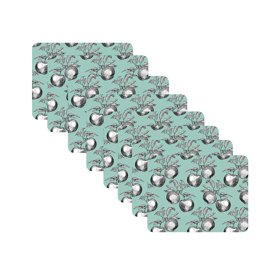 Set De 8 Individuales Graba Manzana Rectangular 1