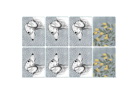 Set 8 Individuales Perro Salchicha Kumquat Rectangular