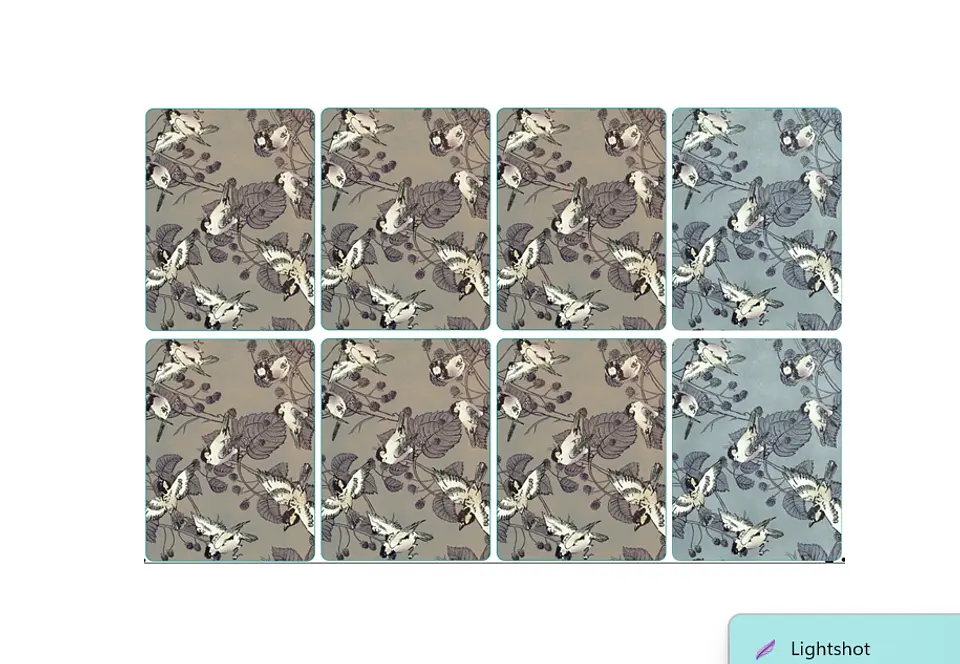 Set 8 Individuales Pájaros Naranja - Gris Rectangular 2
