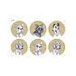 Set 6 Individuales Graba Perros Mostaza Redondos - Miniatura 2