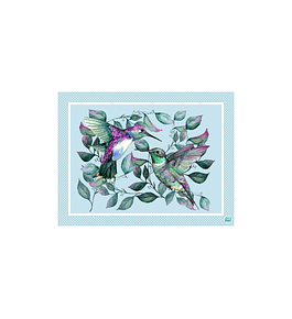 Set 8 Individuales Picaflores Hojas Rectangular 32 x 42 cm