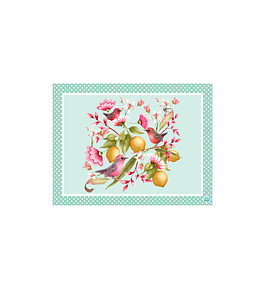 Set 8 Individuales Limones Verde Menta Rectangular 32 x 42 cm