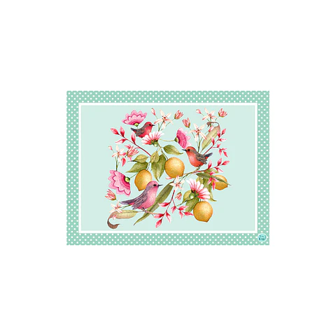 Set 8 Individuales Limones Verde Menta Rectangular 32 x 42 cm