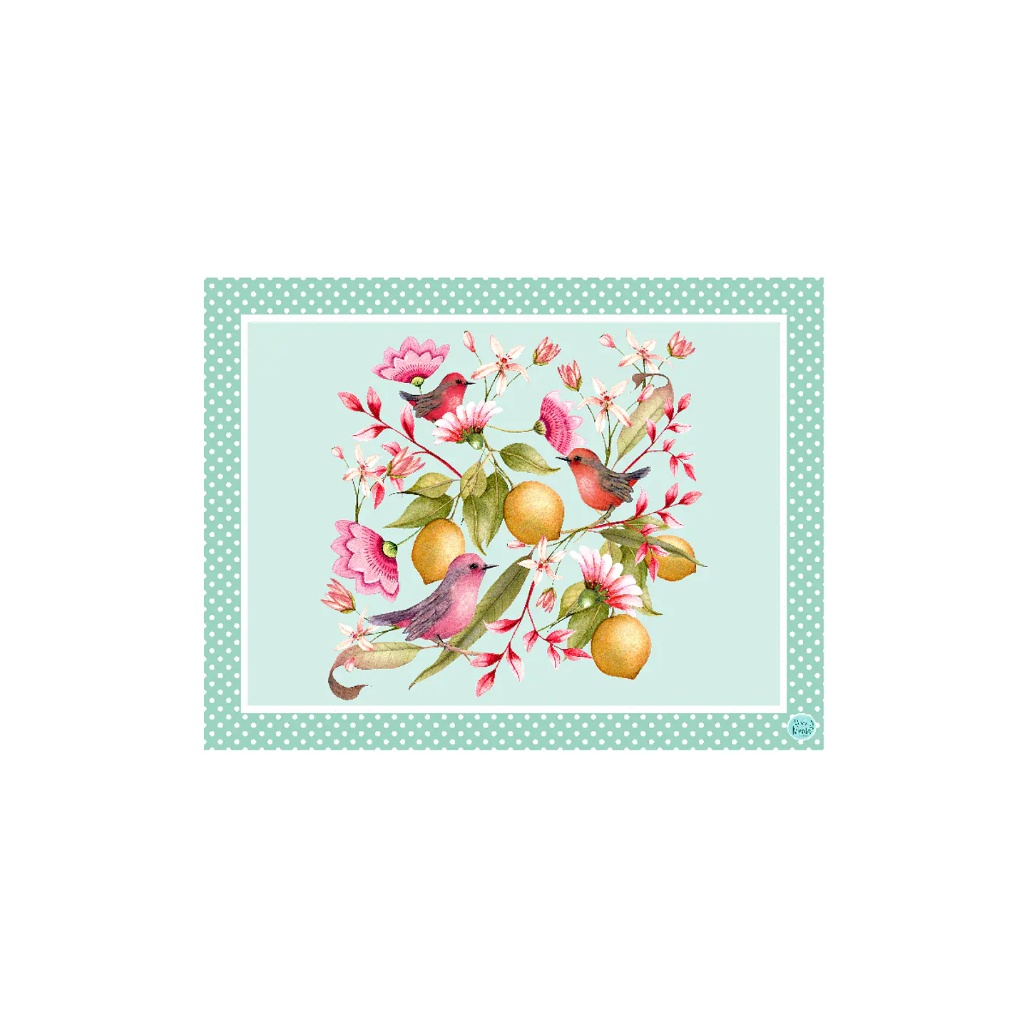 Set 8 Individuales Limones Verde Menta Rectangular 32 x 42 cm 1