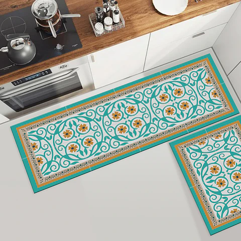 Set 2 Alfombras de Cocina Ultra Delgada Flor de Esparta