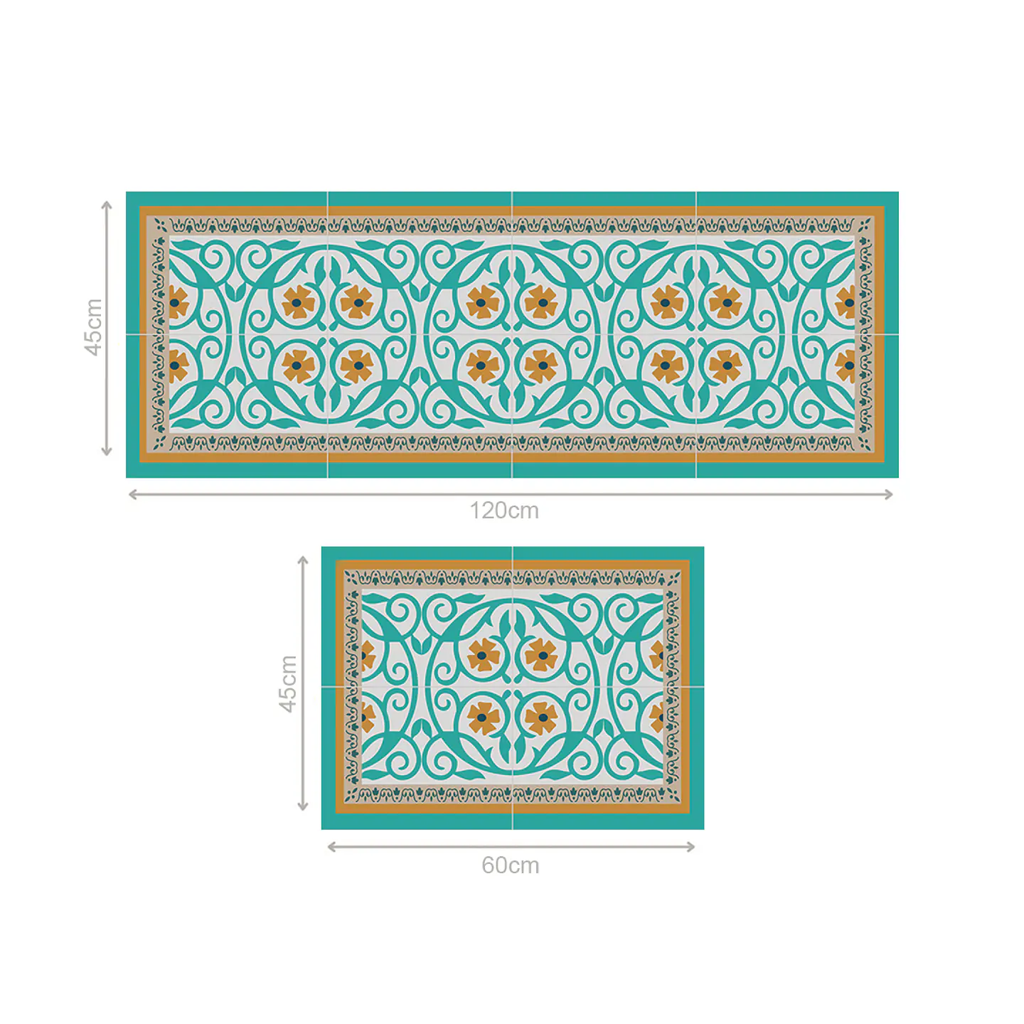 Set 2 Alfombras de Cocina Ultra Delgada Flor de Esparta 4