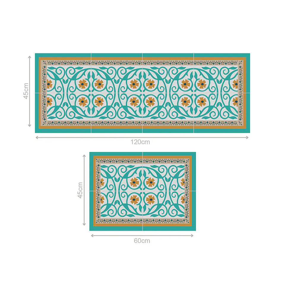 Set 2 Alfombras de Cocina Ultra Delgada Flor de Esparta 4