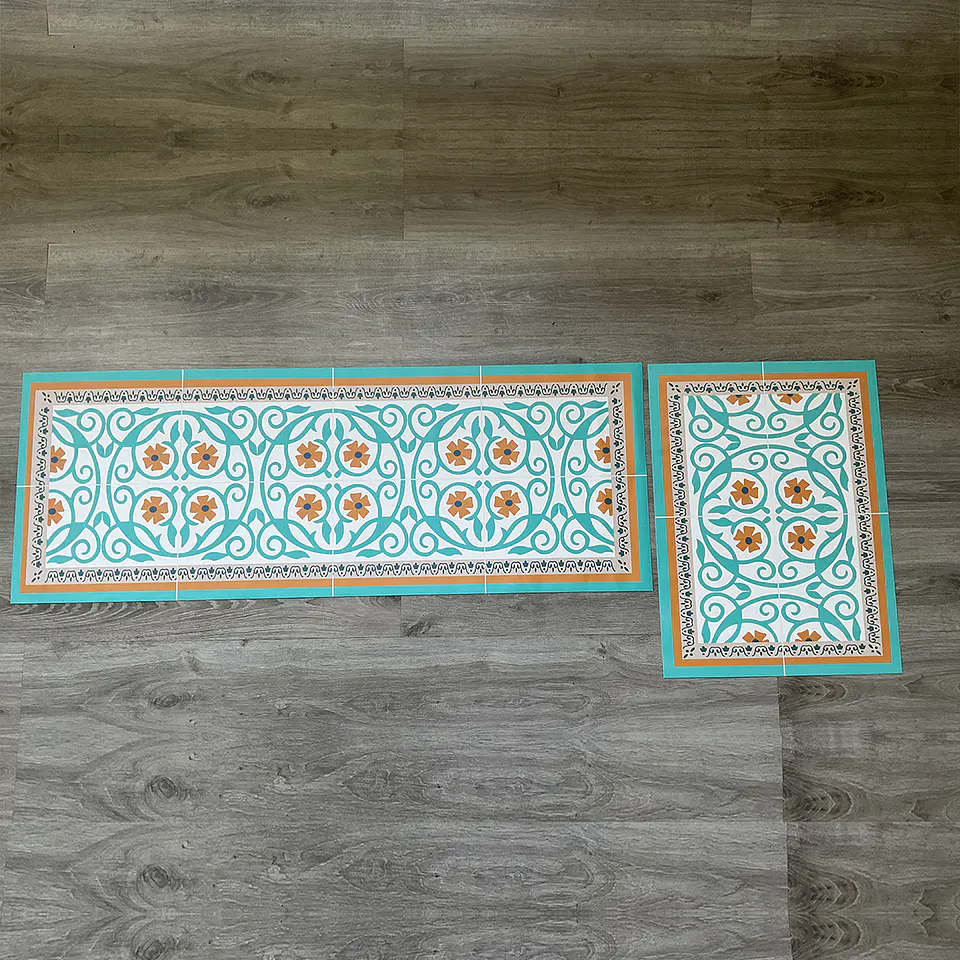 Set 2 Alfombras de Cocina Ultra Delgada Flor de Esparta 9