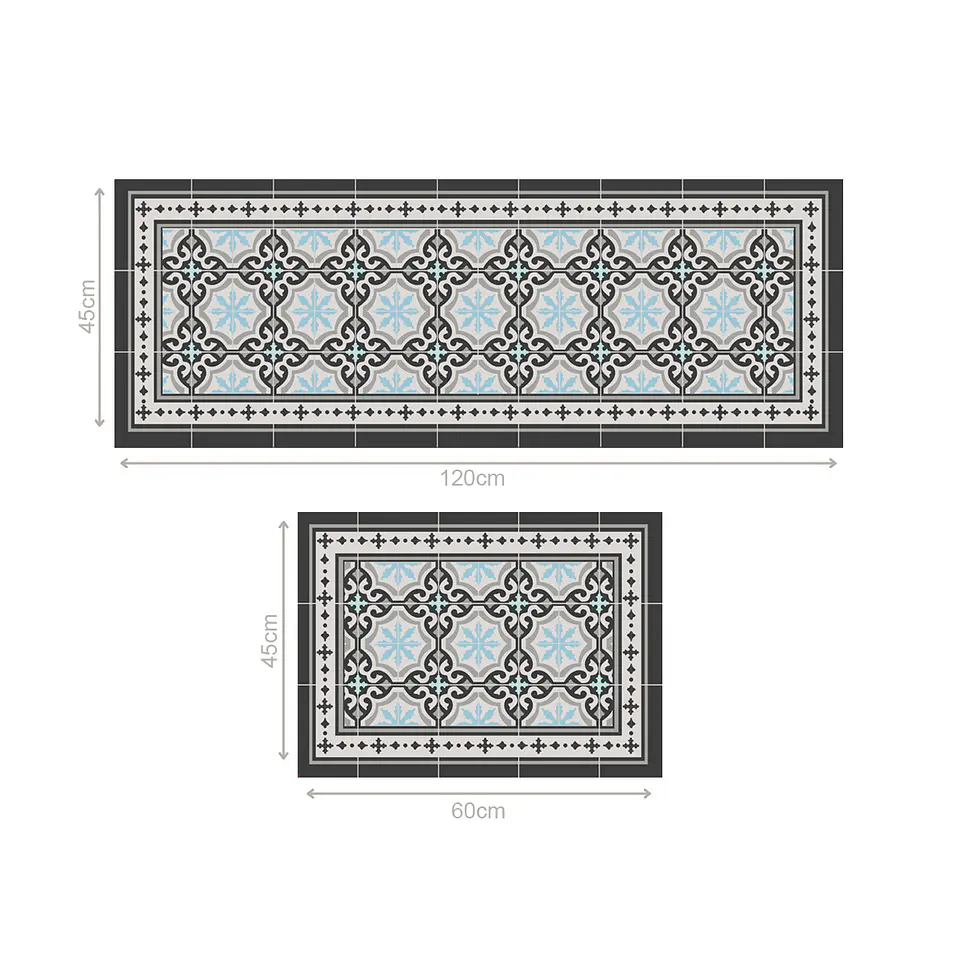 Set 2 Alfombras de Cocina Ultra Delgada Córdova Gray 6