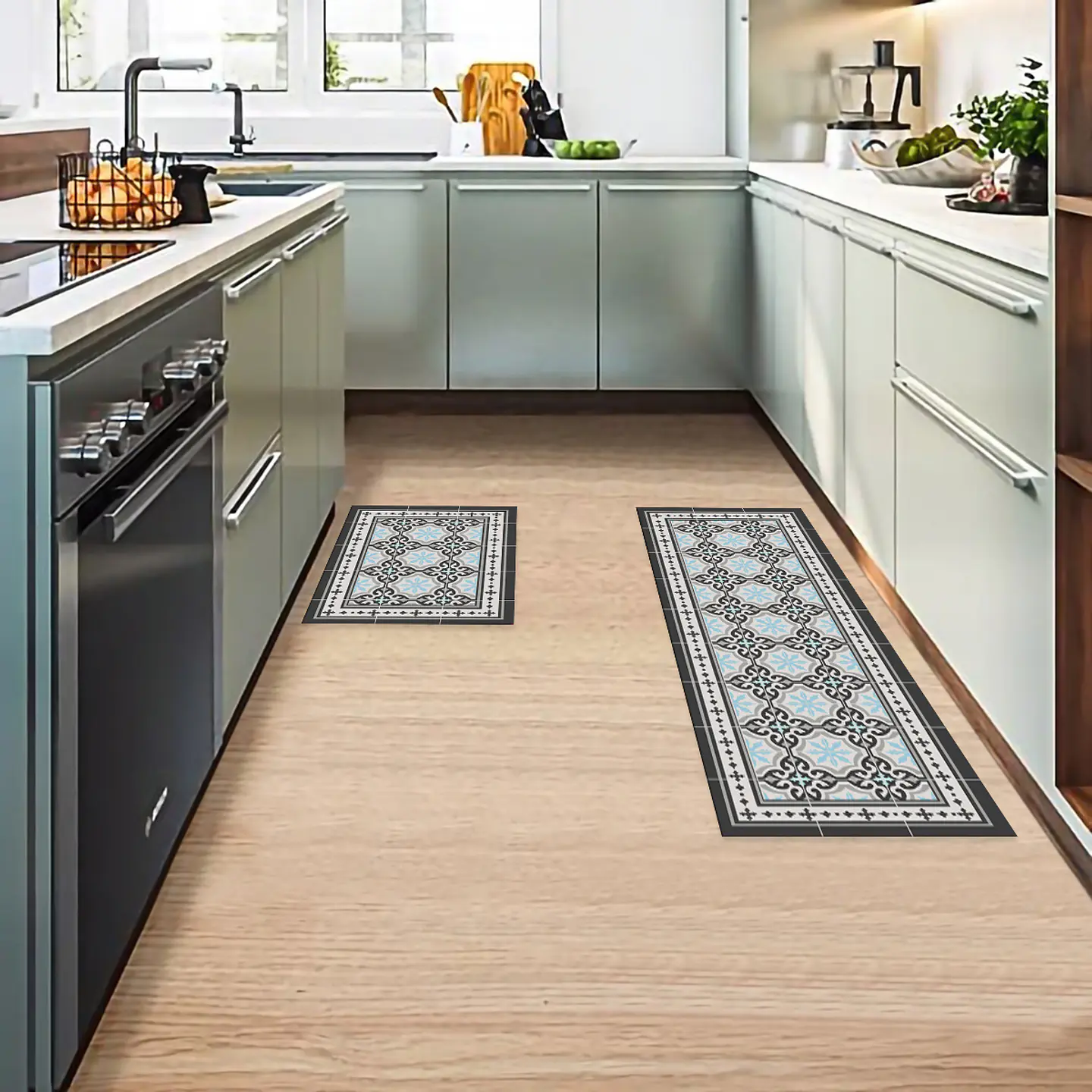 Set 2 Alfombras de Cocina Ultra Delgada Córdova Gray 3