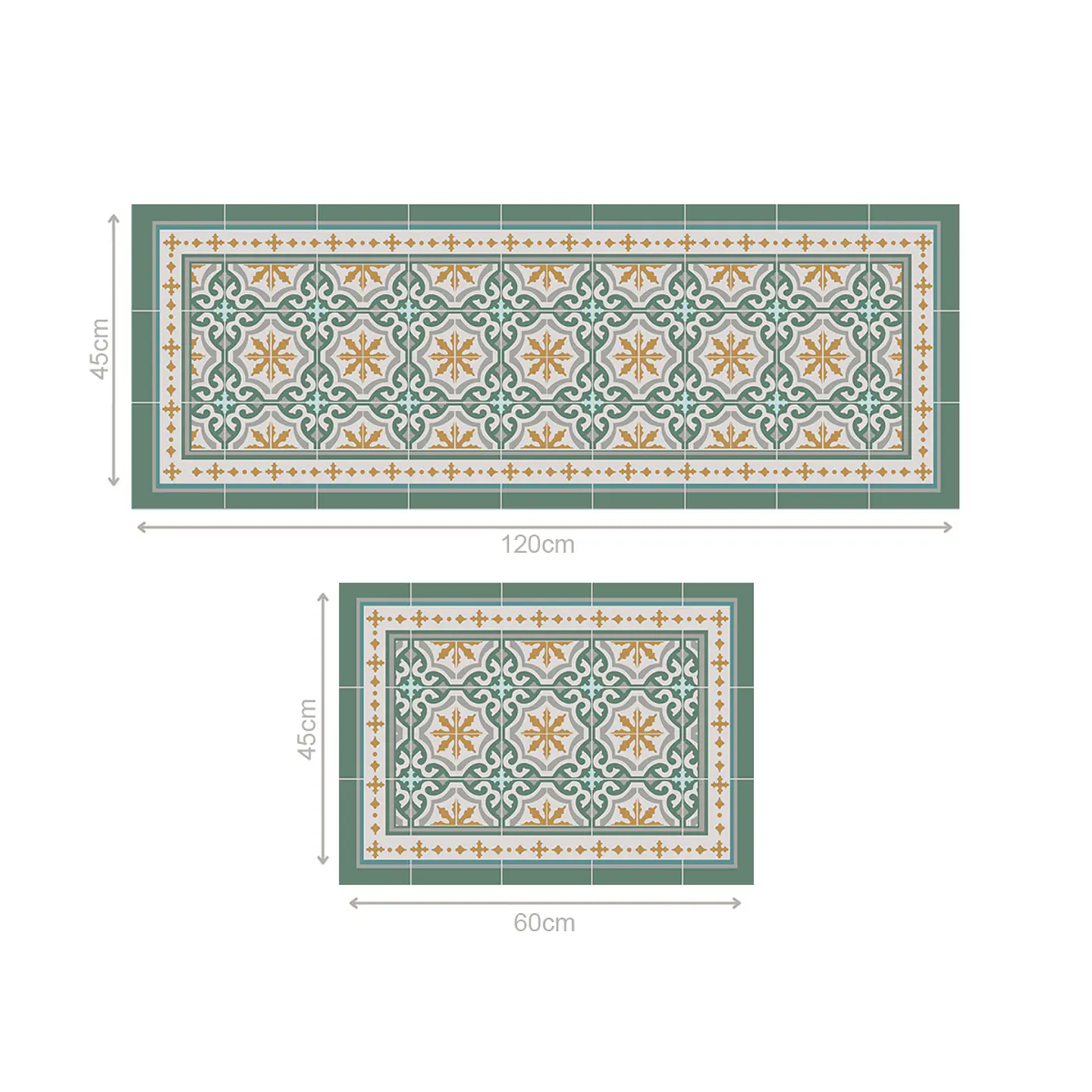 Set 2 Alfombras de Cocina Ultra Delgada Córdova Green 7