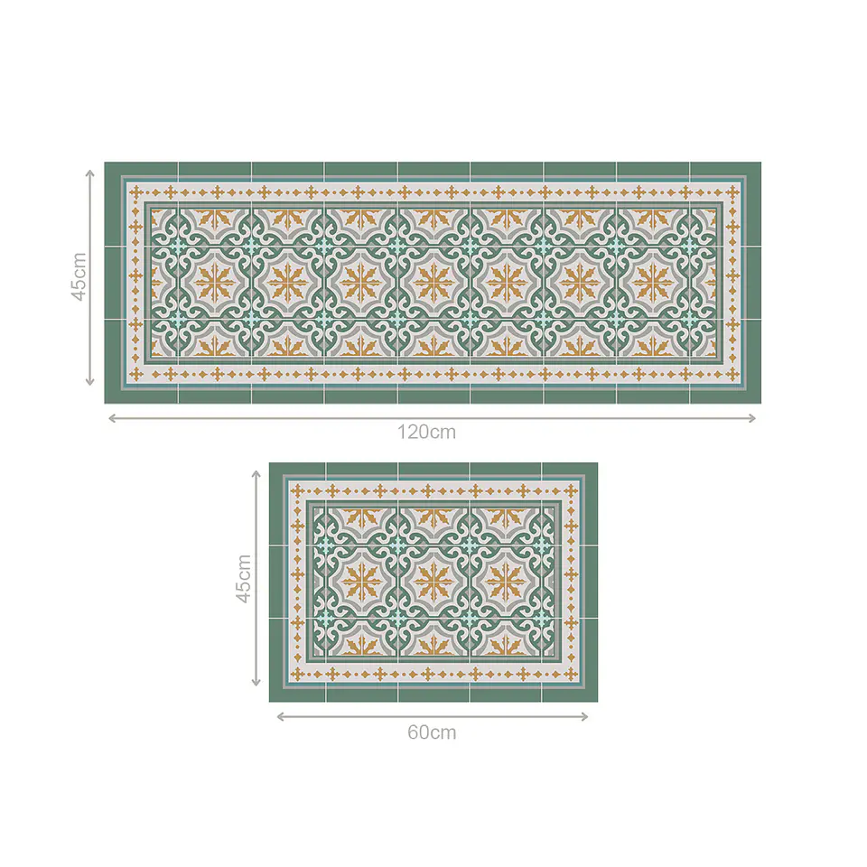 Set 2 Alfombras de Cocina Ultra Delgada Córdova Green 7
