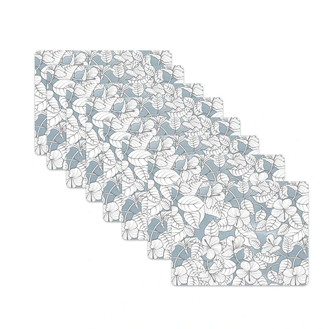 Set De 8 Individuales Graba Hibiscus Rectangular