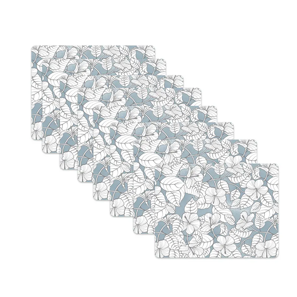 Set De 8 Individuales Graba Hibiscus Rectangular 1