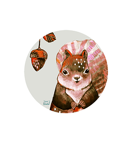 Set 6 Individuales Ardilla - Redondo 37 X 37 Cm